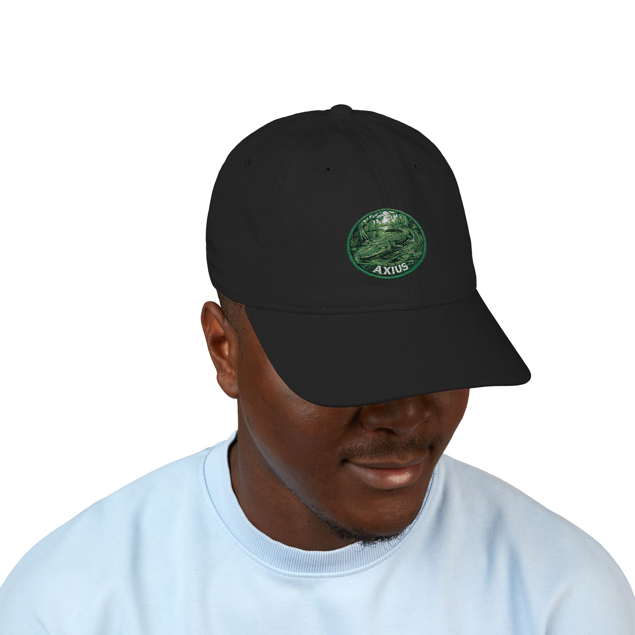 Embroidered Green Moss Oval Cap — Organic Baseball Hat